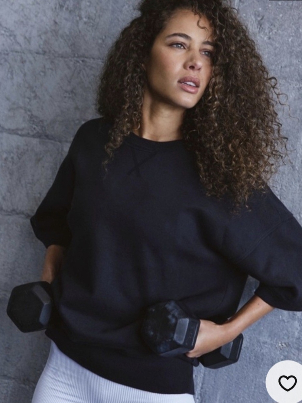 FP Movement by Free People Black Relaxed Crewneck Sweatshirt